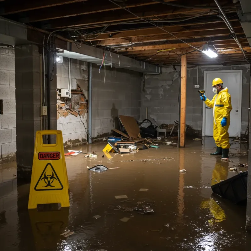 Flooded Basement Electrical Hazard in Caldwell Parish, LA Property